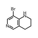 structure of CAS# 362606-16-4, 8-Bromo-1,2,3,4-Tetrahydro-1,6-Naphthyridine;