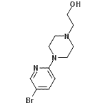 结构式 CAS# 364794-69-4, 2-[4-(5-溴-2-吡啶基)-1-哌嗪基]乙醇