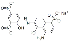 CAS 登录号：3687-83-0， (6E)-4-氨基-6-[(2-羟基-3,5-二硝基苯基)亚肼基]-5-氧代萘-1-磺酸钠