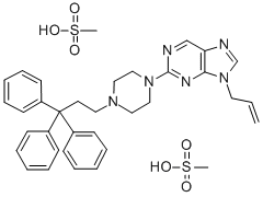 CAS#: 37425-13-1， 9-Allyl-2-(4-(2-tritylethyl)-1-piperazinyl)-9H-purine dimethanesulfonate