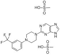 CAS#: 37425-18-6， 2-(4-(alpha,alpha,alpha-Trifluoro-m-tolyl)-1-piperazinyl)-9H-purine dimethanesulfonate