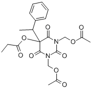 CAS#: 37431-43-9， [1,3-Bis(Acetyloxymethyl)-2,4,6-Trioxo-5-(1-Phenylethyl)-1,3-Diazinan-5-Yl] Propanoate