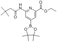 结构式 CAS# 374671-12-2, 2-N-叔丁氧羰基-氨基-6-乙氧羰基吡啶-4-硼酸频哪醇酯