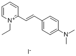 结构式 CAS# 3785-01-1, 2-[4-(二甲基氨基)苯乙烯基]-1-乙基吡啶鎓碘化物