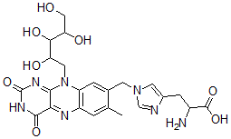 CAS#: 37854-44-7， 2-Amino-3-[1-[[7-Methyl-2,4-Dioxo-10-(2,3,4,5-Tetrahydroxypentyl)Benzo[g]Pteridin-8-Yl]Methyl]Imidazol-4-Yl]Propanoic Acid