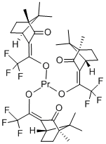 结构式 CAS# 38053-99-5, 三(1,7,7-三甲基-3-(三氟乙酰基)双环(2.2.1)庚烷-2-酮-O,O')镨