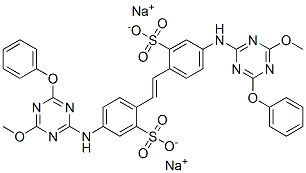 CAS#: 3827-17-6， Disodium 5-[[4-Methoxy-6-(Phenoxy)-1,3,5-Triazin-2-Yl]Amino]-2-[(E)-2-[4-[[4-Methoxy-6-(Phenoxy)-1,3,5-Triazin-2-Yl]Amino]-2-Sulfonatophenyl]Ethenyl]Benzenesulfonate