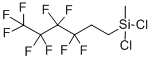 structure of CAS# 38436-16-7, (1H,1H,2H,2H-Perfluoro-n-Hexyl)Methyldichloro-Silane;Dichloromethyl(3,3,4,4,5,5,6,6,6-Nonafluorohexyl)Silane