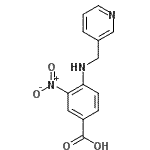 结构式 CAS# 384855-46-3, 3-硝基-4-[(3-吡啶基甲基)氨基]苯甲酸