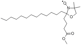 structure of CAS# 38568-24-0, 5-Doxylstearic acid methyl ester;2-(4-Methoxy-4-Oxobutyl)-4,4-Dimethyl-2-Tridecyl-3-Oxazolidinyloxy, Free Radical;253618_Aldrich;Methyl 5-Doxyl-Stearate, Free Radical