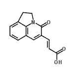 structure of CAS# 386715-45-3, (2E)-3-(4-Oxo-1,2-Dihydro-4H-Pyrrolo[3,2,1-Ij]Quinolin-5-Yl)Acrylic Acid;(2E)-3-(4-Oxo-1,2-dihydro-4H-pyrrolo[3,2,1-ij];(2E)-3-(4<wbr>-oxo-1,2-<wbr>dihydro-4<wbr>H-pyrrolo<wbr>[3,2,1-ij<wbr>]quinolin<wbr>-5-yl)pro<wbr>p-2-enoic<wbr> acid;(E)-3-(4-<wbr>Oxo-1,2-d<wbr>ihydro-4H<wbr>-pyrrolo[<wbr>3,2,1-ij]<wbr>quinolin-<wbr>5-yl)-acr<wbr>ylic acid
