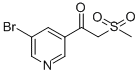 structure of CAS# 386715-50-0, 1-(5-Bromopyridin-3-Yl)-2-(Methylsulfonyl)Ethanone