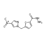 结构式 CAS# 387344-74-3, 5-[(4-硝基-1H-吡唑-1-基)甲基]-2-呋喃甲酰肼