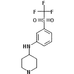 结构式 CAS# 387350-88-1, N-{3-[(三氟甲基)磺酰基]苯基}-4-哌啶胺