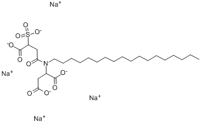 CAS#: 38916-42-6， N-(3-Carboxy-1-oxo-3-sulfopropyl)-N-octadecylaspartic acid tetrasodium salt