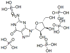 CAS#: 38918-96-6， [(2R,3S,4R,5R)-5-(2-Amino-6-Oxo-3H-Purin-9-Yl)-4-Hydroxy-2-[[Hydroxy-(Hydroxy-Phosphonooxyphosphoryl)Oxyphosphoryl]Oxymethyl]Oxolan-3-Yl] Phosphono Hydrogen Phosphate