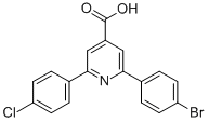structure of CAS# 38935-52-3, 2-(4-Bromophenyl)-6-(4-chlorophenyl)pyridine-4-carboxylic acid