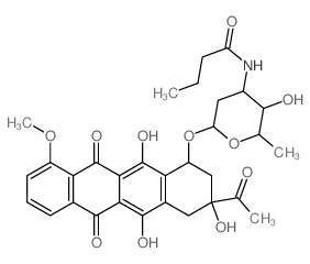 CAS#: 38942-41-5， N-[6-[(3-Acetyl-3,5,12-Trihydroxy-10-Methoxy-6,11-Dioxo-2,4-Dihydro-1H-Tetracen-1-Yl)Oxy]-3-Hydroxy-2-Methyloxan-4-Yl]Butanamide