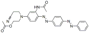 CAS 登录号：39230-20-1， N-[5-[[2-(乙酰氧基)乙基](2-氰基乙基)氨基]-2-[[4-(苯基偶氮)苯基]偶氮]苯基]-乙酰胺
