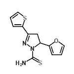 CAS#: 394682-37-2， 5-(2-Furyl)-3-(2-Thienyl)-4,5-Dihydro-1H-Pyrazole-1-Carbothioamide