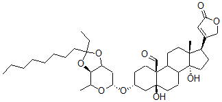 CAS#: 40279-49-0， 3b-[[3-O,4-O-(1-Ethylnonylidene)-2,6-Dideoxy-beta-D-Ribo-Hexopyranosyl]Oxy]-5,14-Dihydroxy-19-Oxo-5b-Card-20(22)-Enolide