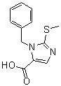结构式 CAS# 403479-30-1, 1-苄基-2-(甲硫基)-1H-咪唑-5-羧酸