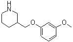 structure of CAS# 405062-73-9, 3-[(3-Methoxyphenoxy)Methyl]Piperidine;3-((3-methoxyphenoxy)methyl)piperidine;3-(3-Methoxy-phenoxymethyl)-piperidine;3-[(3-methoxyphenoxy)methyl]piperidine