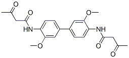structure of CAS# 4104-12-5, N,N'-(3,3'-Dimethoxy[1,1'-Biphenyl]-4,4'-Diyl)Bis[3-Oxobutyramide];N-[2-Methoxy-4-[3-Methoxy-4-(3-Oxobutanoylamino)Phenyl]Phenyl]-3-Oxo-Butanamide;N-[4-[4-(1,3-Dioxobutylamino)-3-Methoxyphenyl]-2-Methoxyphenyl]-3-Oxobutanamide;N-[4-[4-(Acetoacetylamino)-3-Methoxy-Phenyl]-2-Methoxy-Phenyl]-3-Keto-Butyramide
