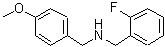 structure of CAS# 418788-17-7, 1-(2-Fluorophenyl)-N-(4-Methoxybenzyl)Methanamine;(2-fluorobenzyl)(4-methoxybenzyl)amine;(2-Fluoro-benzyl)-(4-methoxy-benzyl)-amine;1-(2-fluorophenyl)-N-(4-methoxybenzyl)methanamine