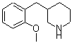 structure of CAS# 420137-10-6, 3-(2-Methoxybenzyl)Piperidine;MFCD05863594