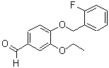 structure of CAS# 423724-00-9, 3-Ethoxy-4-[(2-Fluorobenzyl)Oxy]Benzaldehyde;3-Ethoxy-4-(2-fluoro-benzyloxy)-benzaldehyde;3-ethoxy-4-[(2-fluorophenyl)methoxy]benzaldehyde;BAS 01226977