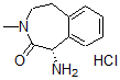 结构式 CAS# 425663-71-4, (1S)-1-氨基-1,3,4,5-四氢-3-甲基-2H-3-苯并氮杂卓-2-酮盐酸盐(1:1)