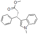structure of CAS# 429689-17-8, (betaS)-1-Methyl-beta-Phenyl-1H-Indole-3-Propanoic Acid Methyl Ester;METHYL (3S)-(+)-3-(METHYL-1H-INDOL-3-YL)-3-PHENYLPROPANOATE;Methyl (3S)-(+)-3-(Methyl-1H-Indol-3-Yl)-3-Phenylpropionate;(S)-METHYL-3-(1-METHYL-1H-INDOL-3-YL)-PHENYL-PROPIONATE