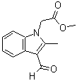 structure of CAS# 431983-71-0, 3-Formyl-2-Methyl-1H-Indole-1-Aceticacid Methyl Ester;Methyl 2-(3-Formyl-2-Methyl-Indol-1-Yl)Acetate;2-(3-Formyl-2-Methyl-1-Indolyl)Acetic Acid Methyl Ester;2-(3-Formyl-2-Methyl-Indol-1-Yl)Acetic Acid Methyl Ester