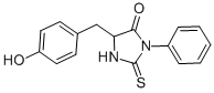 structure of CAS# 4332-95-0, 3-Phenyl-5-(4-hydroxybenzyl)-2-thiohydantoin;5-[(4-Hydroxyphenyl)Methyl]-3-Phenyl-2-Thioxo-Imidazolidin-4-One;5-[(4-Hydroxyphenyl)Methyl]-3-Phenyl-2-Thioxo-4-Imidazolidinone;5-(4-Hydroxybenzyl)-3-Phenyl-2-Thioxo-Imidazolidin-4-One