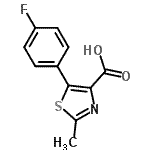 structure of CAS# 433283-22-8, 5-(4-Fluorophenyl)-2-Methyl-1,3-Thiazole-4-Carboxylic Acid;5-(4-FLUOROPHENYL)-2-METHYLTHIAZOLE-4-CARBOXYLIC ACID