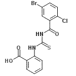 CAS 登录号：433695-13-7， 2-{[(5-溴-2-氯苯甲酰基)硫代氨基甲酰]氨基}苯甲酸