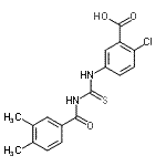 CAS 登录号：435285-90-8， 2-氯-5-{[(3,4-二甲基苯甲酰)硫代氨基甲酰]氨基}苯甲酸