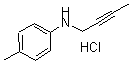 structure of CAS# 435345-29-2, N-2-Butyn-1-Yl-4-Methyl-Benzenamine Hydrochloride;N-But-2-Ynyl-4-Methyl-Aniline;But-2-Ynyl-(4-Methylphenyl)Amine;But-2-Ynyl-P-Tolyl-Amine