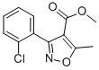 structure of CAS# 4357-94-2, Methyl 3-(2-Chlorophenyl)-5-Methyl-4-Isoxazolecarboxylate;METHYL 3-(2-CHLOROPHENYL)-5-METHYL-4-ISOXAZOLECARBOXYLATE