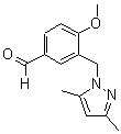 结构式 CAS# 436086-91-8, 3-(3,5-二甲基-吡唑-1-基甲基)-4-甲氧基-苯甲醛