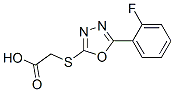structure of CAS# 436087-03-5, [5-(2-Fluoro-Phenyl)-[1,3,4]Oxadiazol-2-Yl-Sulfanyl]-Acetic Acid;2-[[5-(2-Fluorophenyl)-1,3,4-Oxadiazol-2-Yl]Thio]Acetate;2-[[5-(2-Fluorophenyl)-1,3,4-Oxadiazol-2-Yl]Sulfanyl]Ethanoate;Zinc04535960