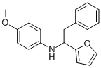 structure of CAS# 436087-20-6, (1-Furan-2-Yl-2-Phenyl-Ethyl)-(4-Methoxy-Phenyl)-Amine;N-[(1S)-1-(2-Furyl)-2-Phenyl-Ethyl]-4-Methoxy-Aniline;N-[(1S)-1-(2-Furyl)-2-Phenylethyl]-4-Methoxyaniline;[(1S)-1-(2-Furyl)-2-Phenyl-Ethyl]-(4-Methoxyphenyl)Amine