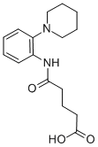 structure of CAS# 436088-56-1, 4-(2-Piperidin-1-Yl-Phenylcarbamoyl)-Butyric Acid;5-Oxo-5-[[2-(1-Piperidyl)Phenyl]Amino]Pentanoate;5-Keto-5-[(2-Piperidinophenyl)Amino]Valerate;Zinc00339139