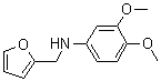 structure of CAS# 436088-80-1, N-(3,4-Dimethoxyphenyl)-2-Furanmethanamine;N-(2-Furylmethyl)-3,4-Dimethoxy-Aniline;N-(2-Furylmethyl)-3,4-Dimethoxyaniline;(3,4-Dimethoxyphenyl)-(2-Furylmethyl)Amine