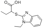 structure of CAS# 436088-88-9, 2-(1-Ethyl-1 H-Benzoimidazol-2-Ylsulfanyl)-Butyric Acid;(2S)-2-[(1-Ethyl-2-Benzimidazolyl)Thio]Butanoate;(2S)-2-[(1-Ethylbenzimidazol-2-Yl)Thio]Butyrate;Zinc00202025