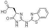structure of CAS# 436811-21-1, 2-[(4R)-2-(Benzothiazol-2-Ylamino)-5-Oxo-1,4-Dihydroimidazol-4-Yl]Acetic acid;2-[(4R)-2-(1,3-Benzothiazol-2-Ylamino)-5-Keto-1,4-Dihydroimidazol-4-Yl]Acetate;2-[(4R)-2-(1,3-Benzothiazol-2-Ylamino)-5-Oxo-1,4-Dihydroimidazol-4-Yl]Ethanoate;Zinc01293901