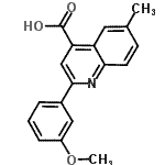 structure of CAS# 438213-44-6, 2-(3-Methoxyphenyl)-6-Methyl-4-Quinolinecarboxylic Acid;2-(3-Methoxyphenyl)-6-methylquinoline-4-carboxylic acid;AK-968/41017747;MFCD03233468