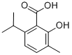 structure of CAS# 4389-53-1, 2-Hydroxy-6-Isopropyl-3-Methylbenzoic Acid;2-Hydroxy-6-Isopropyl-3-Methyl-Benzoic Acid;2-Hydroxy-6-Isopropyl-3-Methylbenzoic Acid;2-Hydroxy-3-Methyl-6-Propan-2-Yl-Benzoic Acid