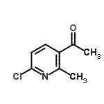 structure of CAS# 439111-18-9, 1-(6-Chloro-2-Methyl-3-Pyridinyl)Ethanone;1-(6-Chloro-2-methylpyridin-3-yl)ethan-1-one;ZINC01394682
